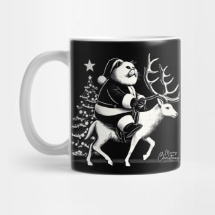 Funny Cat Santa Merry Christmas Vintage Mug